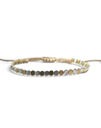 Pulsera de hilo ajustable ClaraJoyas con mostacillas planas alternadas en plata y plata con baño de oro