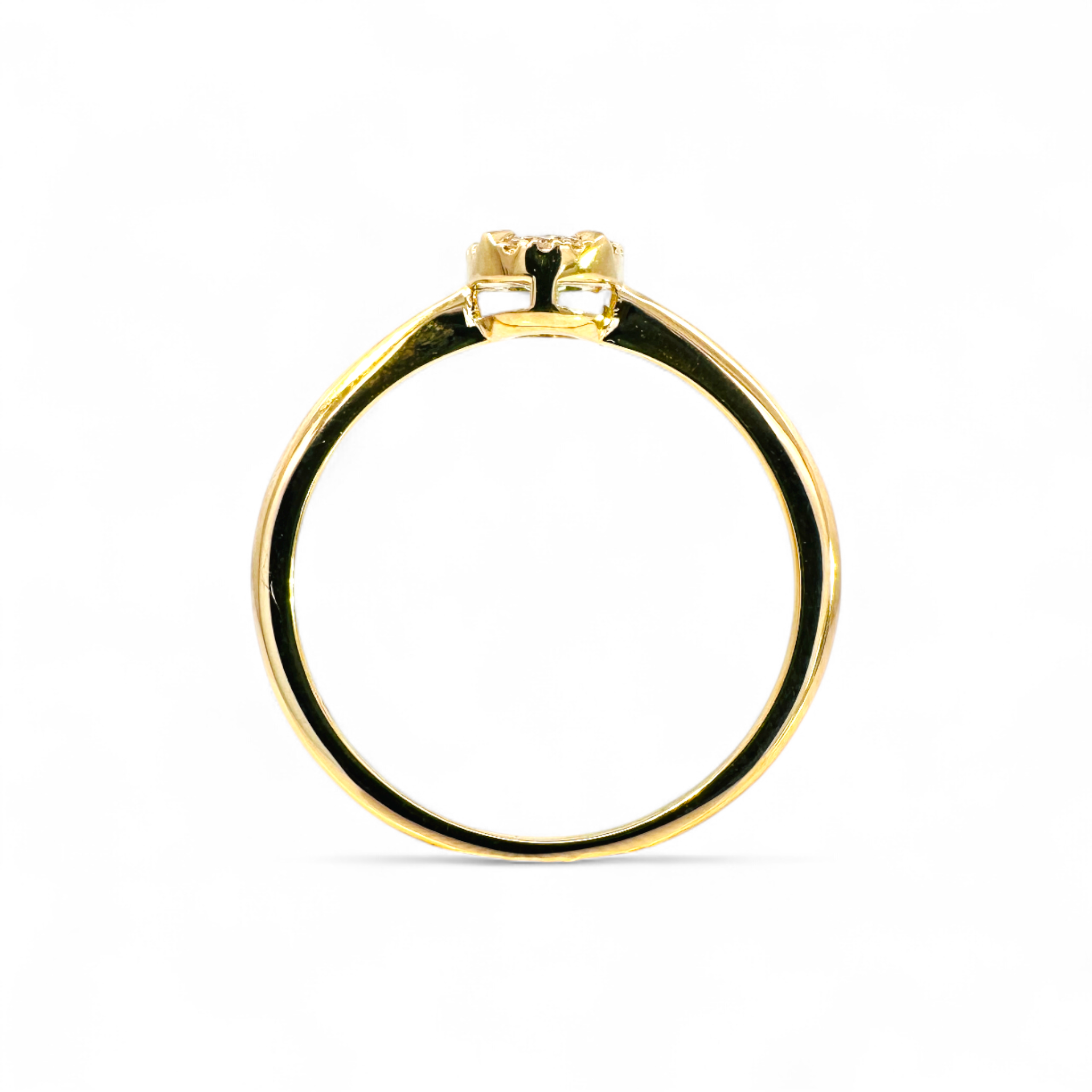 Anillo Solitario Esmeralda Oval halo brillantes oro 18K