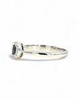 Anillo Solitario Zafiro Oval 0,25 ct Halo Brillantes