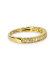 Anillo Cintillo Diamantes borde ruleteado oro 18K