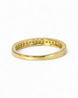 Anillo Cintillo Diamantes borde ruleteado oro 18K