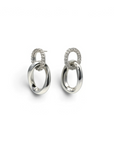 Aros colgantes links diamantes 0,17 ct plata