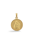 Colgante escapulario Sagrada Familia de Sophia Schneider Joyas en oro 18K de 14 mm con acabado pulido