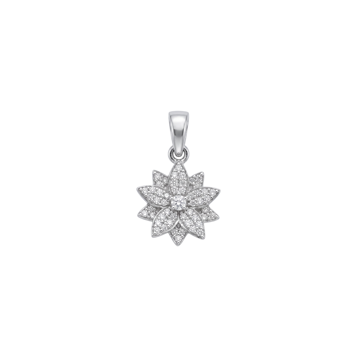 Colgante Sophia Schneider Joyas en forma de flor de plata 925 con diamantes brillantes de 0,125 ct