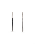 Aros colgantes Sophia Schneider Joyas de plata 925 con barras verticales y diamantes corte brillante de 0,08 ct.