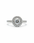 Anillo Solitario Diamante 0,44 ct Halo Platino