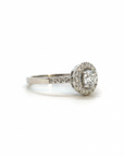 Anillo Solitario Diamante 0,44 ct Halo Platino