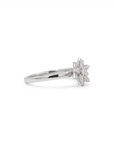 Anillo Solitario Diamante Flor 0,125 ct plata