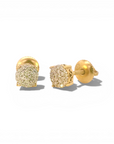 Aros punto de luz diamantes pavé 0,20 ct plata 925 baño oro 5,5 mm