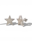 Aros stud estrellas diamantes pavé 0,14 ct plata 925