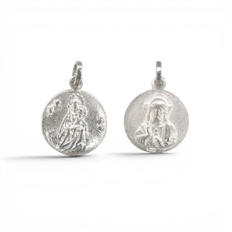 Medalla Escapulario 14 mm Silver