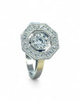 A pedido - Anillo Solitario Diamante Lab 0,54 ct Halo Octogonal
