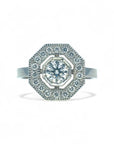 A pedido - Anillo Solitario Diamante Lab 0,54 ct Halo Octogonal