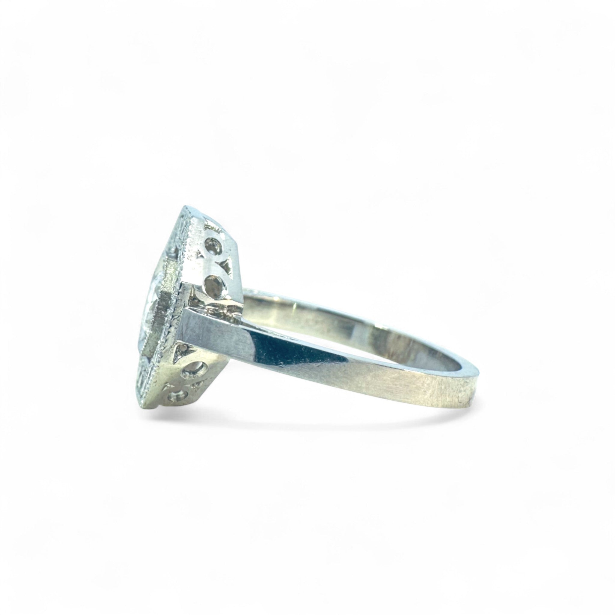 A pedido - Anillo Solitario Diamante Lab 0,54 ct Halo Octogonal