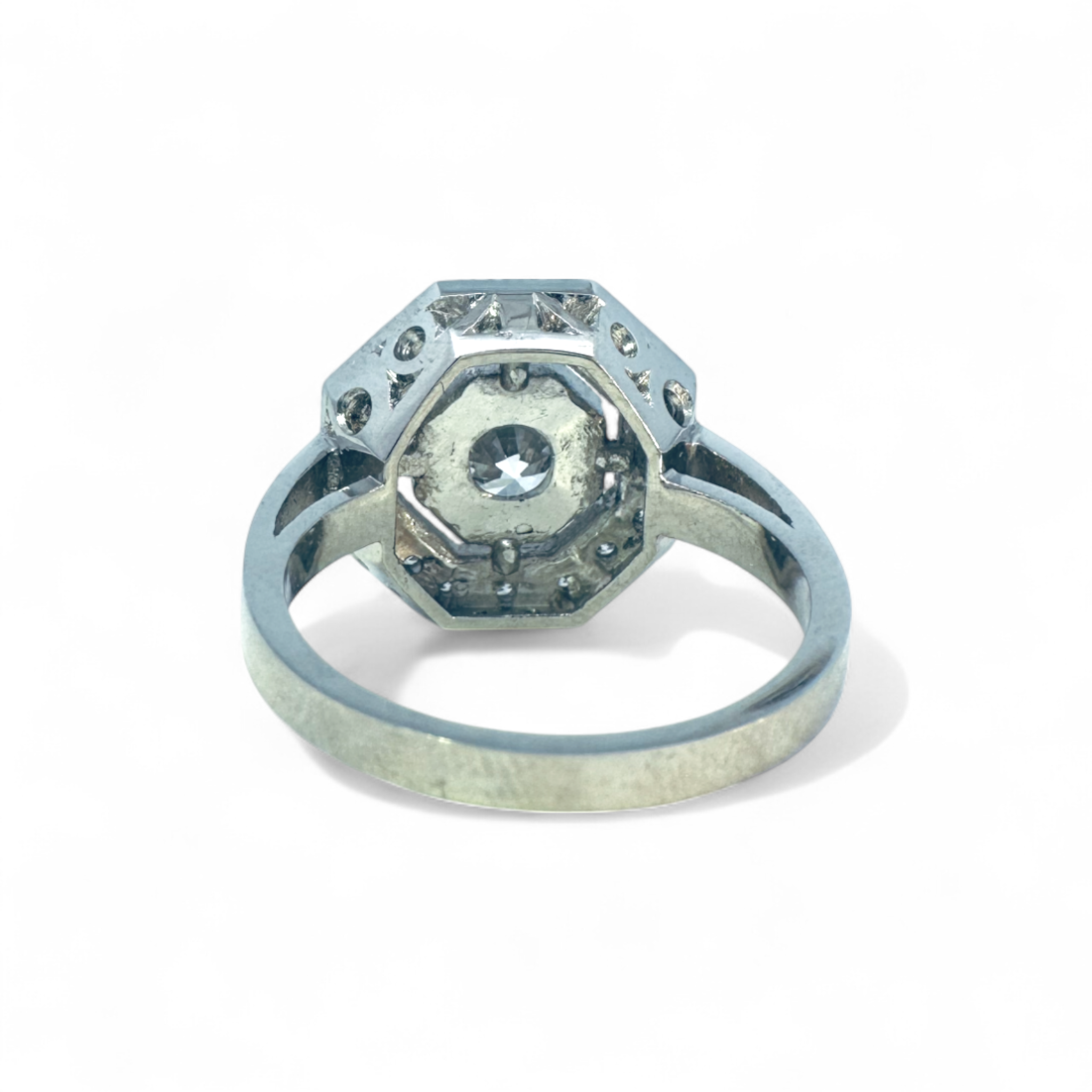 Anillo Solitario Diamante Lab 0,54 ct Halo Octogonal