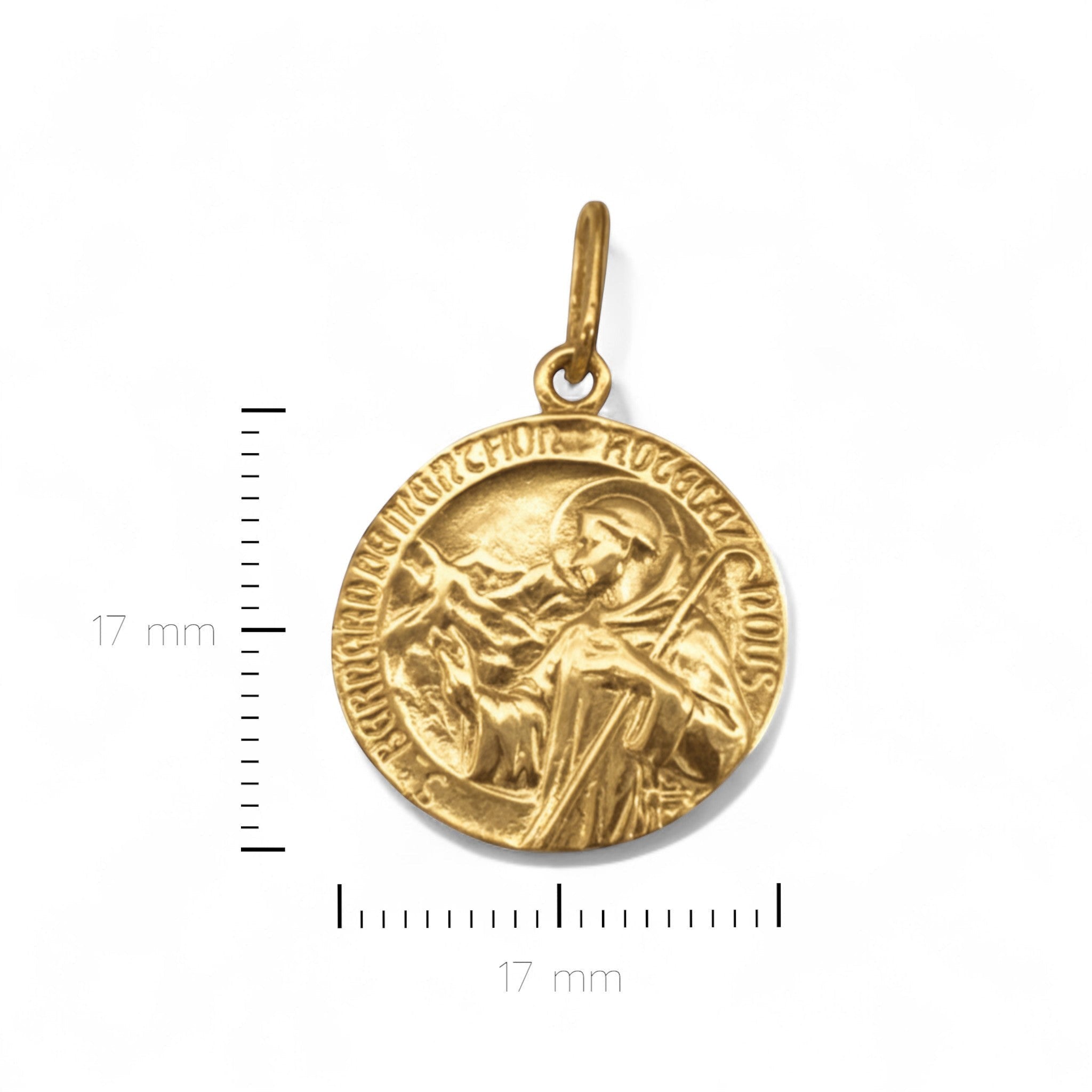 Medalla San Bernardo 17 mm Oro 18K