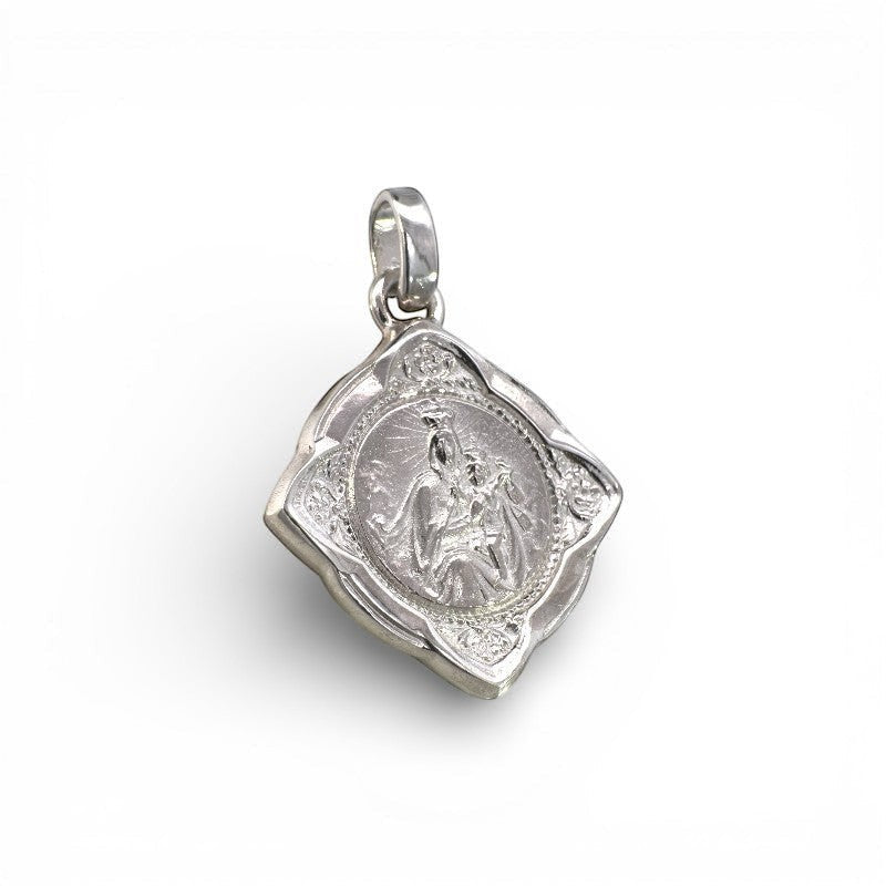 Medalla Escapulario 25 x 25 mm Plata