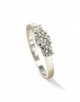 Anillo Tricillo Diamantes naturales y argolla lisa de platino
