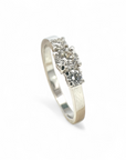 Anillo Tricillo Diamantes naturales y argolla lisa de platino