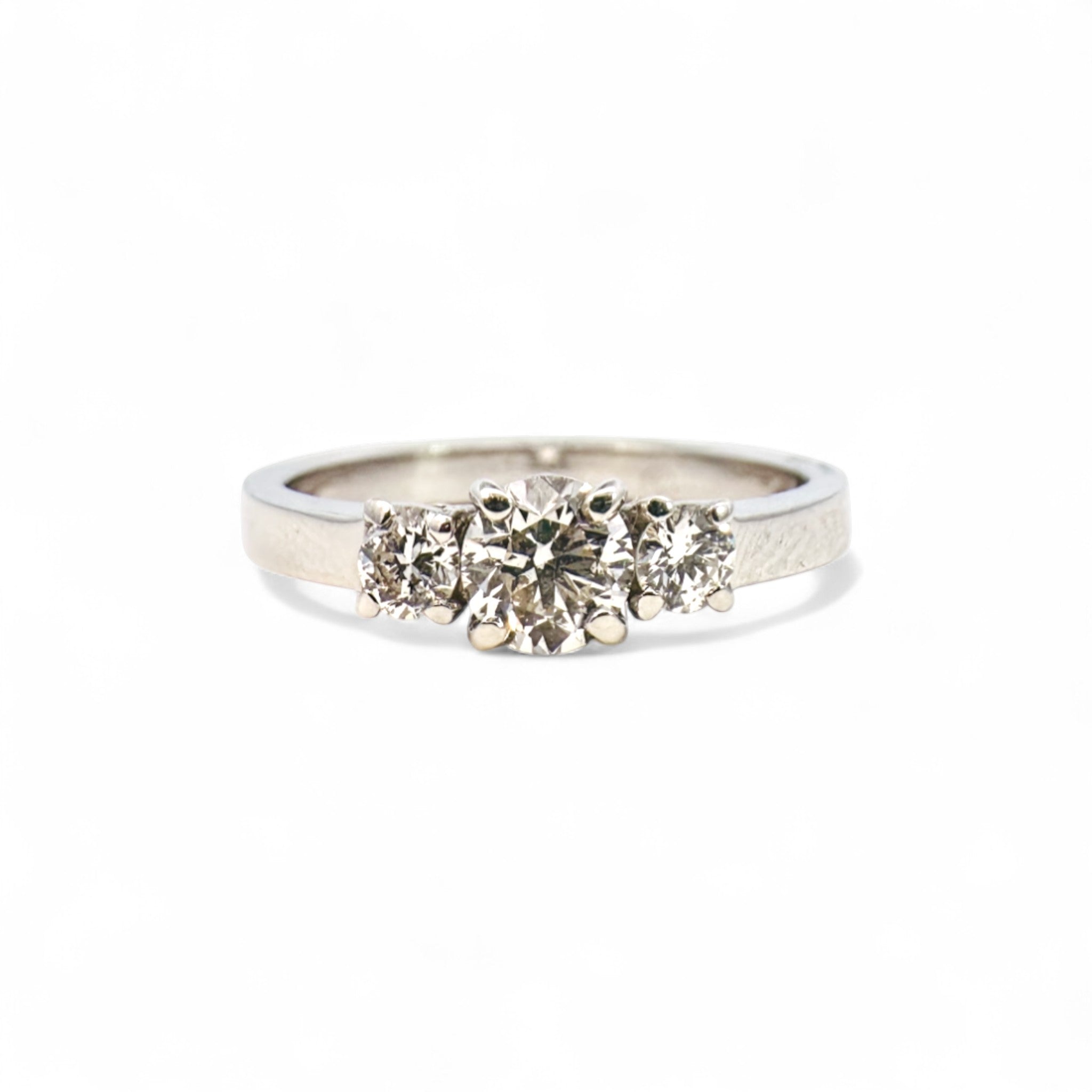 A pedido - Anillo Tricillo Diamantes naturales y argolla lisa de platino