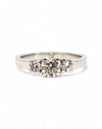A pedido - Anillo Tricillo Diamantes naturales y argolla lisa de platino
