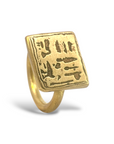 Anillo Jeroglíficos Bronce - Claudia Peña