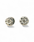 Aros puntos luz zafiros blancos en oro blanco 18K