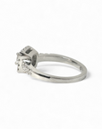 Anillos Halo Diamante Princess (0,22 Ct) Grifa en Platino