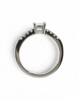 Anillo Solitario Diamante Princess 0,36 Ct en platino hecho a mano