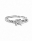 Anillo Solitario Diamante Princess 0,36 Ct en platino hecho a mano