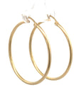 Aros argollas delgadas de 4 Cm en Oro 14K