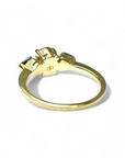 Anillo Tricillo Turmalina Oval y Zafiros Drop Gold