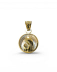 Medalla Virgen Orando Redonda Cristal Oro 18K 12mm
