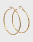 Aros argollas delgadas de 4 Cm en Oro 14K