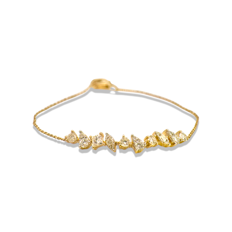 Pulsera Mix Cut Diamonds Oro 14K