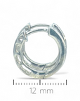 Aros Argollas Diamantes en riel 0,17 ct plata