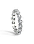 Anillo sinfín Sophia Schneider Joyas de oro blanco 14K con diamantes de 1 ct engastados en bisel texturizado