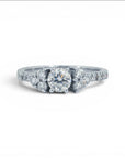 Anillo de compromiso Sophia Schneider Joyas en platino con diamante central de 0,45 ct y brillantes laterales