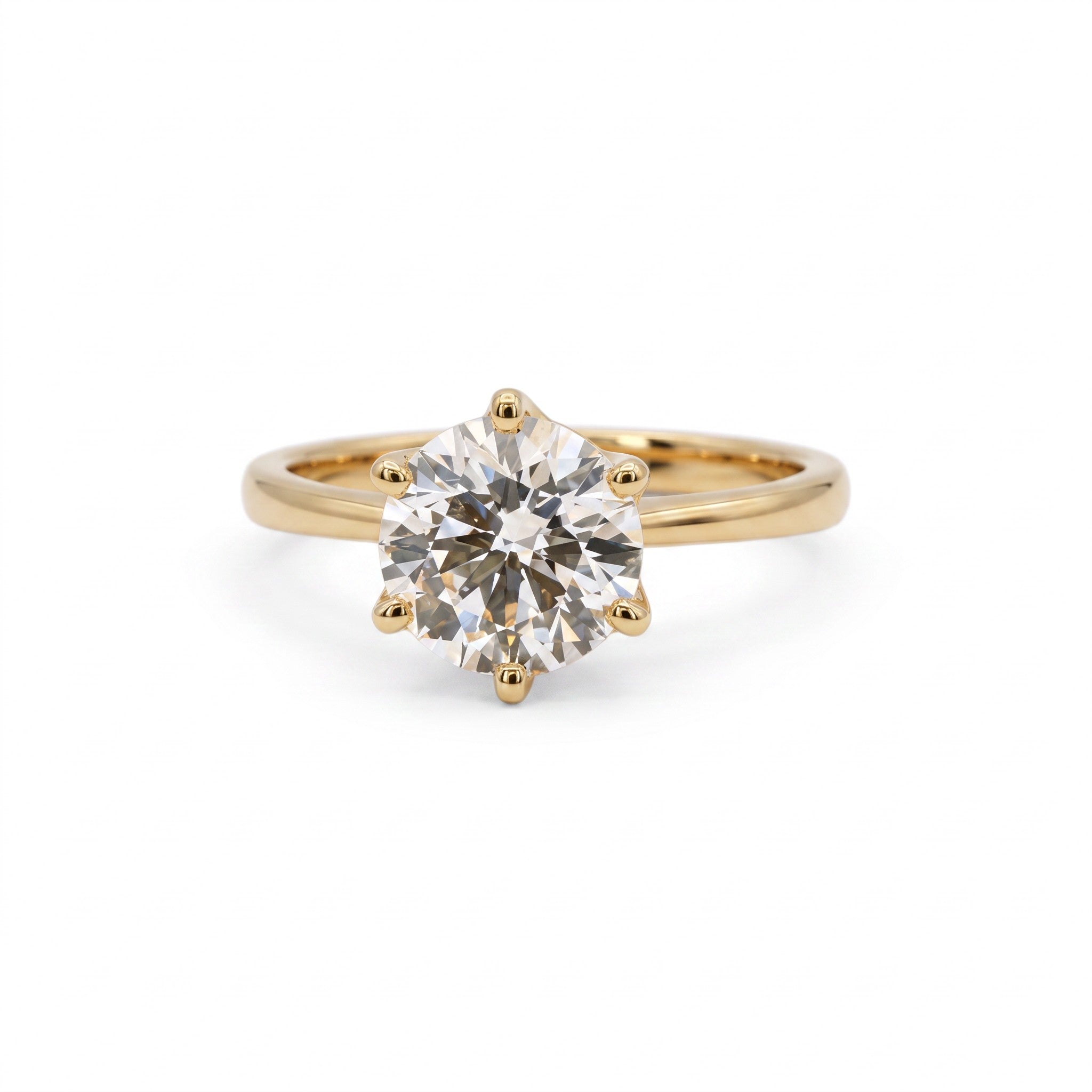 Anillo solitario Sophia Schneider Joyas de oro 18K con diamante de laboratorio de 1,5 ct corte brillante