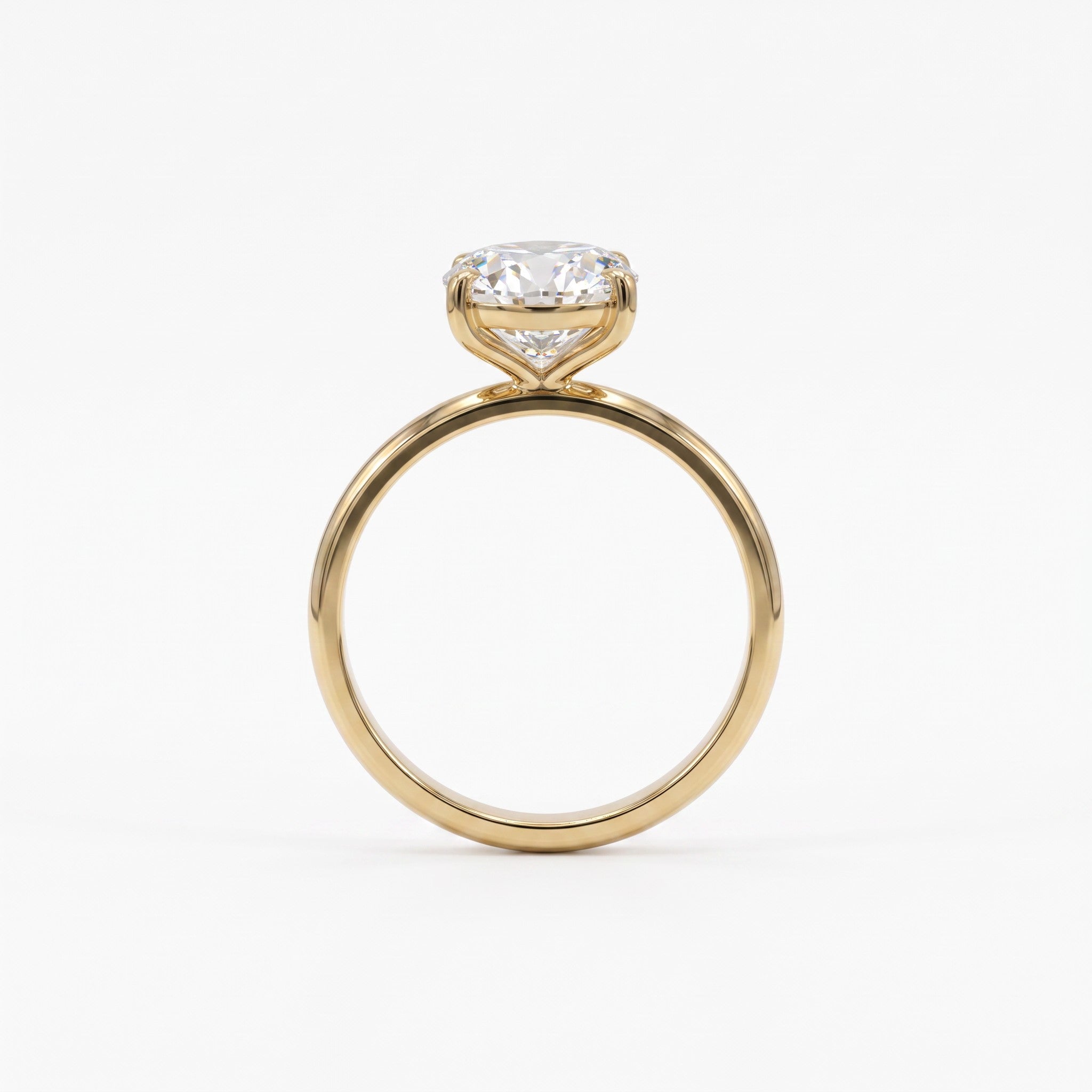 Anillo solitario Sophia Schneider Joyas de oro 18K con diamante de laboratorio corte oval de 3 quilates