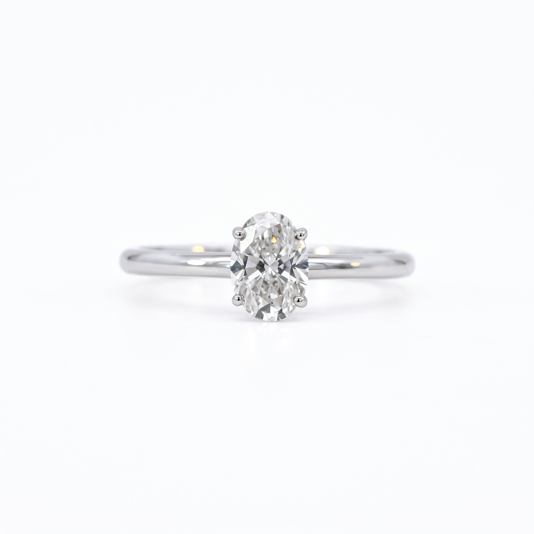 Anillo solitario Sophia Schneider Joyas de platino 950 con diamante de laboratorio corte oval de 0,73 quilates