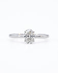 Anillo solitario Sophia Schneider Joyas de platino 950 con diamante de laboratorio corte oval de 0,73 quilates
