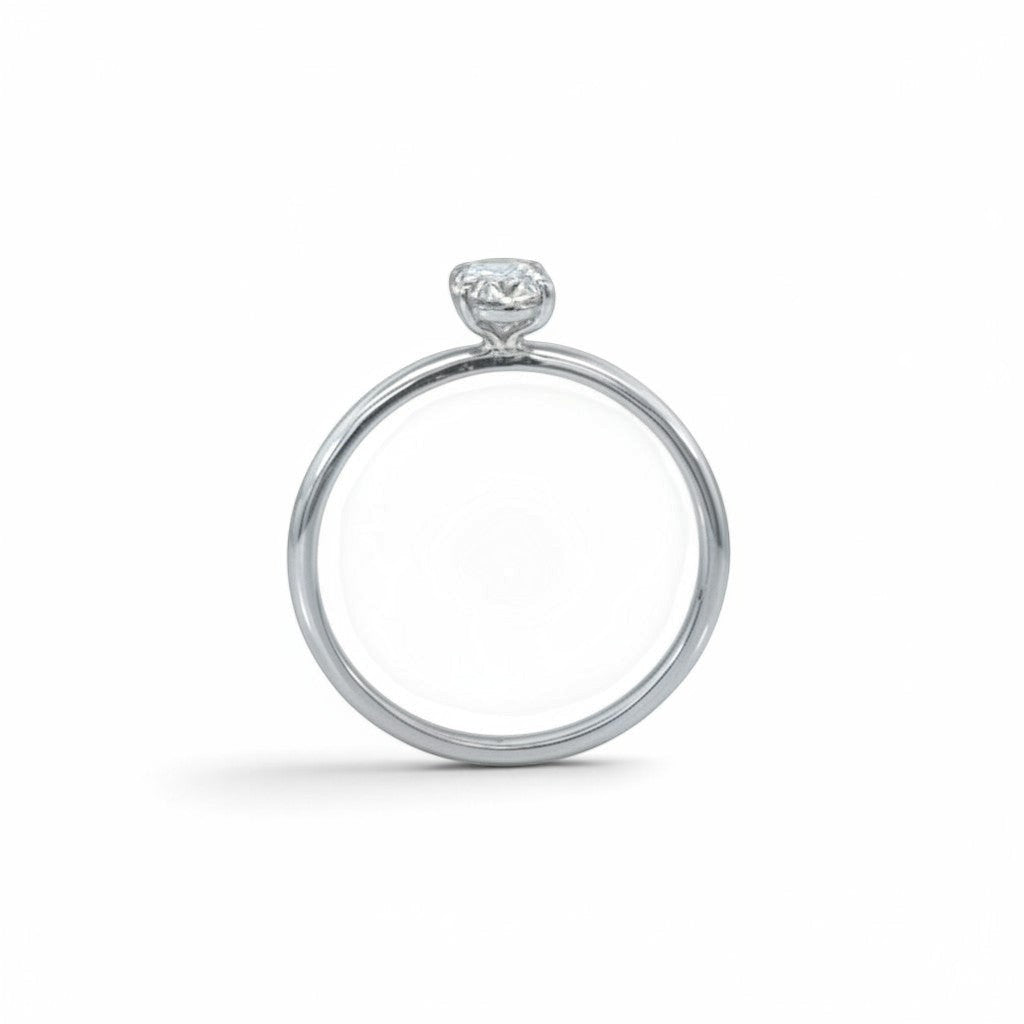 Anillo solitario Sophia Schneider Joyas de platino 950 con diamante de laboratorio corte oval de 0,55 ct