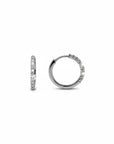 Aros argolla Sophia Schneider Joyas de oro blanco 10K con diamantes corte brillante de 0,25 ct en engaste de grifa