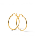 Aros argollas tubulares de 35 mm en oro amarillo 18K de Sophia Schneider Joyas con acabado brillante