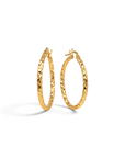 Aros argollas Sophia Schneider Joyas de 25 mm en oro amarillo 18K con acabado diamantado brillante