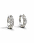 Aros argollas Sophia Schneider Joyas de plata 925 con diamantes corte brillante de 0,05 ct y diseño detallado