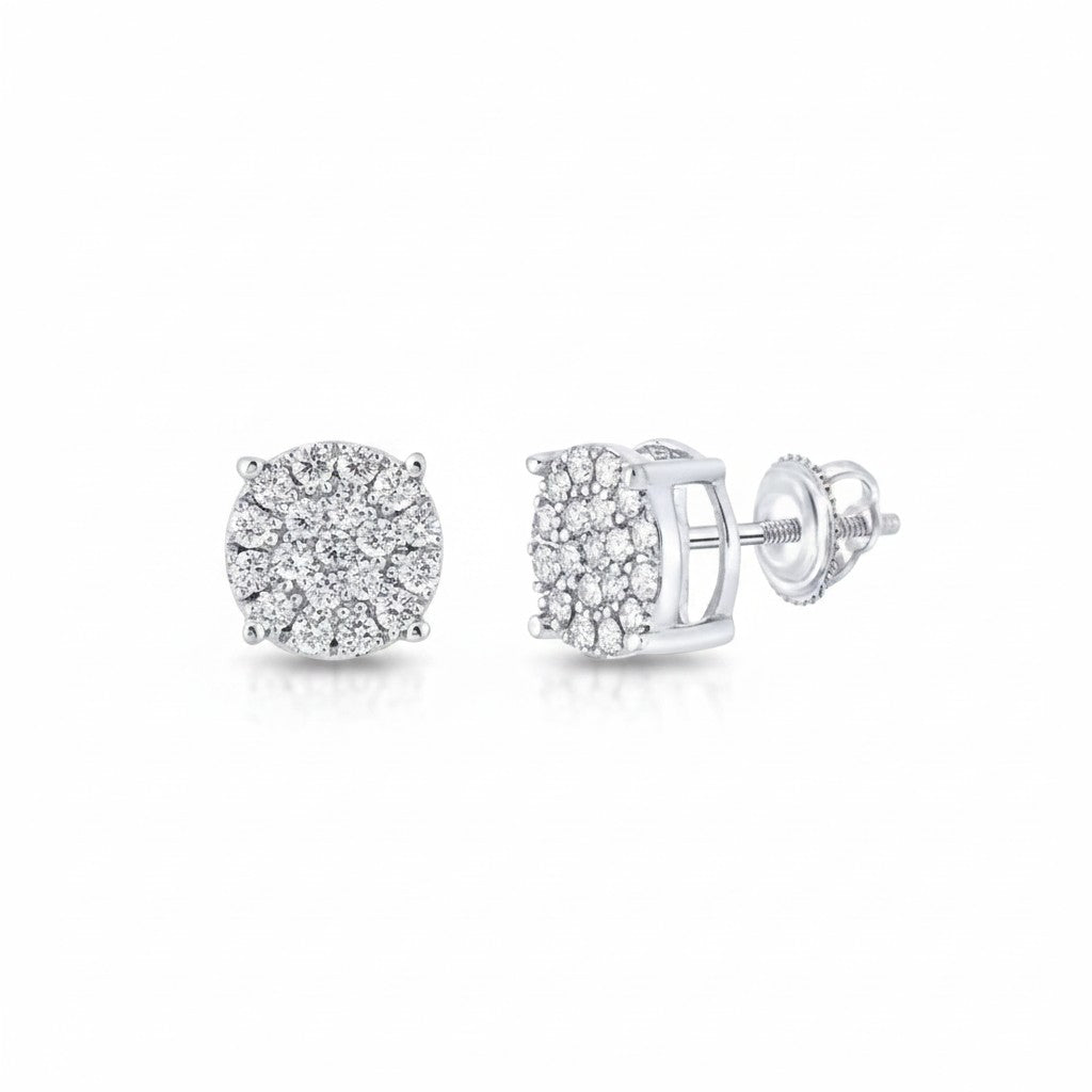 Aros Sophia Schneider Joyas de oro blanco 10K con diamantes en pavé corte brillante de 0,38 ct
