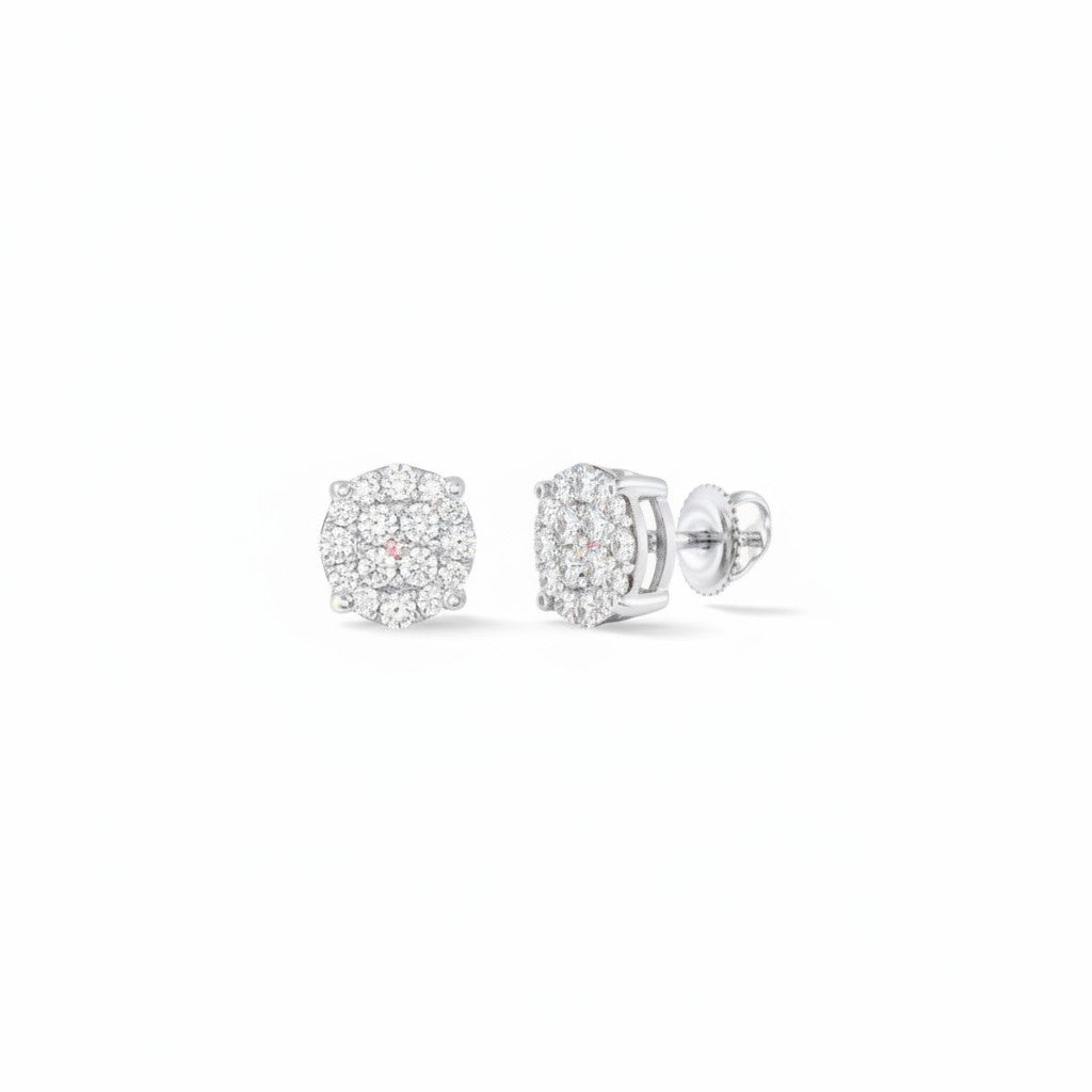Aros Sophia Schneider Joyas de oro blanco 14K con diamantes corte brillante en pavé de 0,25 ct