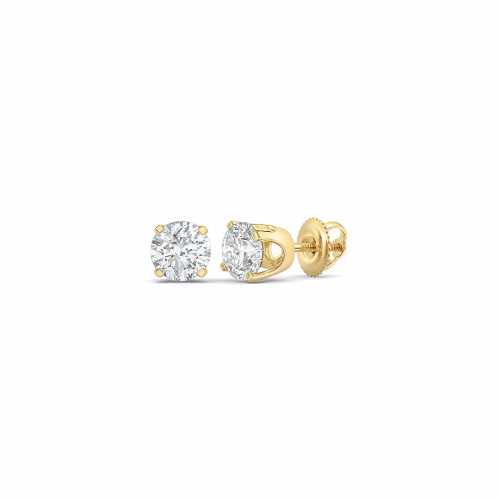 Aros punto de luz Sophia Schneider Joyas en oro amarillo de 14K con diamantes corte brillante de 0,17 ct